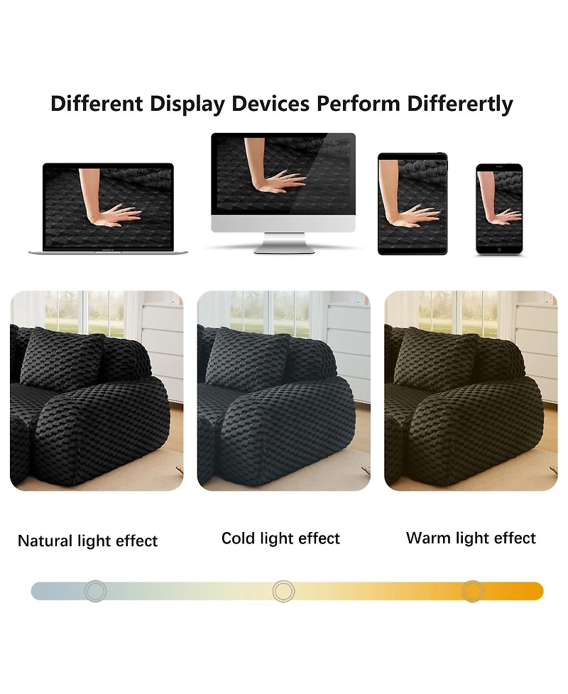 Streamdale Furniture Modern Modular Sectional Sofa, Flannelette Fabric, 4-Seater Couch