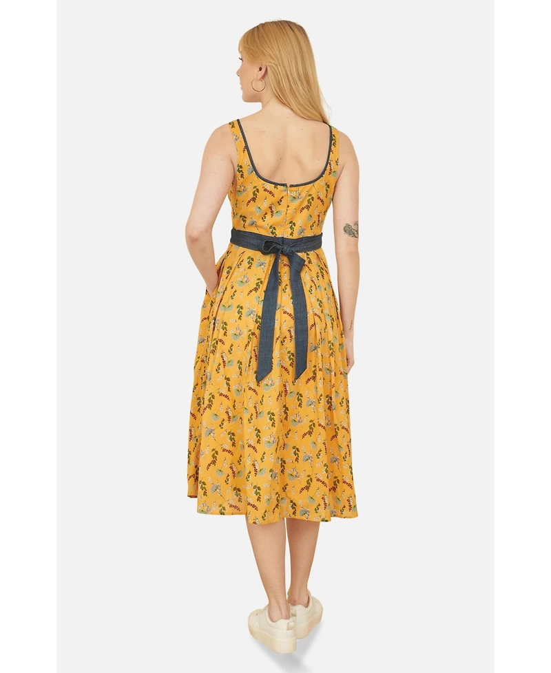 Yumi Women's Cinched Waist Skater Dress