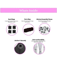 Streamdale Furniture 10'x20' Folding Canopy with 6 Removable Sidewalls & Upf 50+ Gazebo