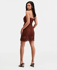 Bar Iii Women's Floral Crochet Strapless Mini Dress, Macy's Exclusive