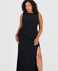 B Darlin Trendy Plus Scoop-Neck Shiny Knit Gown