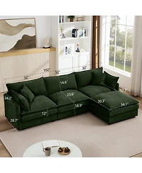 Streamdale Furniture Modular Sectional Sofa, 102 Inch L-Shaped Couch Set