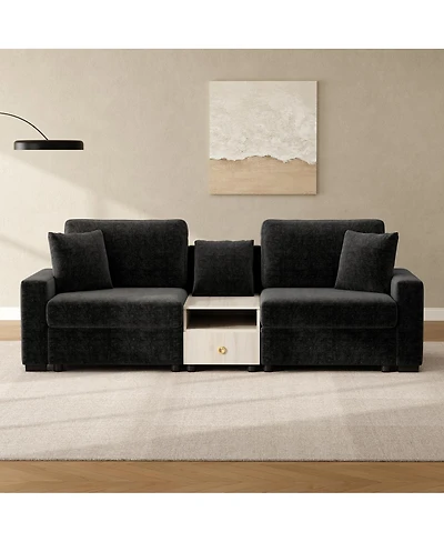 Streamdale Furniture Modern Sofa Couch 95.7" Modular Upholstered with Storage Armrest