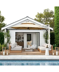 Mondawe Round Cantilever Umbrella with Center Pole