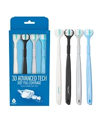 Pursonic 3D Advanced Tech 360° Full Coverage Toothbrush Set (4-Pack)