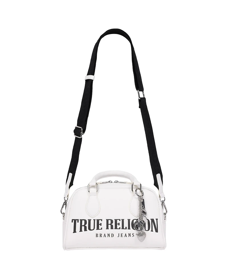 True Religion Bombe Logo Satchel with Charm