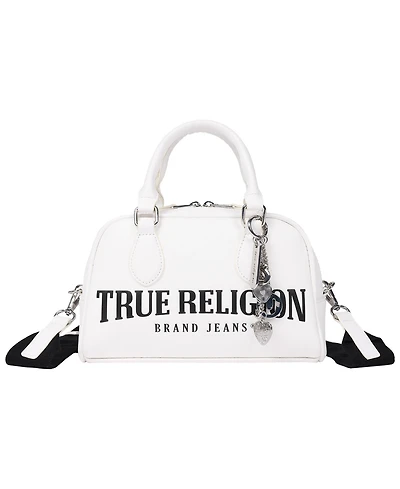 True Religion Bombe Logo Satchel with Charm