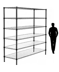 Rainsken 3 Tier Metal Shelving Unit Set of 2, Adjustable Storage Rack with Shelf Liners, Extendable to 6 Tier for Garage, Basement, 2100 lbs Capacity