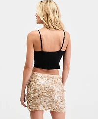 Bar Iii Women's Pleated Bra-Cup Cropped Tank Top, Macy's Exclusive