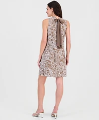 Robbie Bee Women's Mock-Neck Sleeveless A-Line Dress