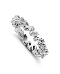 Macy's 2 5/8 Cttw 4x2mm 3x3mm Baguette Cut Cubic Zirconia Stones Alternating Eternity Band Ring
