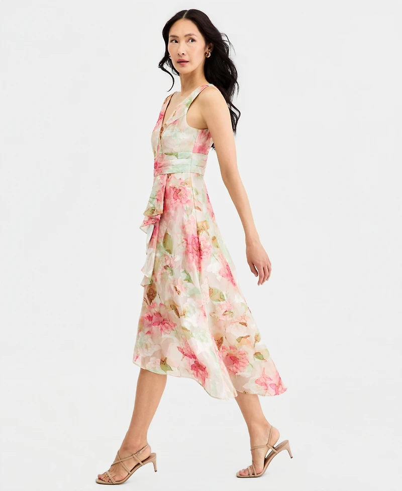 Adrianna Papell Women's Cascading Tiered Midi Dress