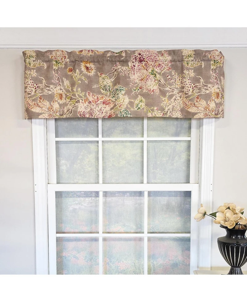 Rlf Home 100% Cotton High Quality Monte Cristo Tailored Window Valance with 1.5" Rod Pocket 50" W X 12" L Gray