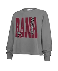 47 Brand Women's Gray Alabama Crimson Tide Stacked Sydney Long Sleeve T-Shirt