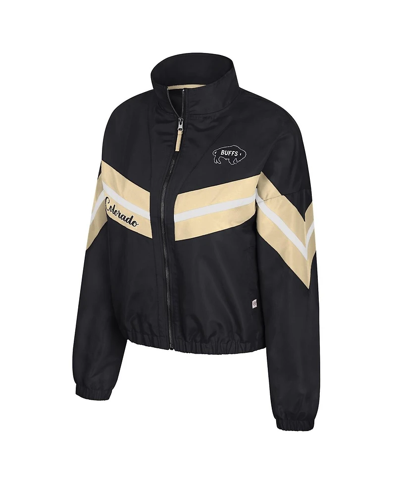 Colosseum Women's Black Colorado Buffaloes Thin Ice Full-Zip Windbreaker Jacket