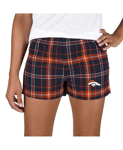 Concepts Sport Women's Navy/Orange Denver Broncos Ultimate Flannel Shorts