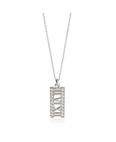 Pre-Owned Tiffany & Co White Gold Diamond Atlas Bar Pendant