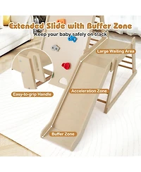 Mecale 3-in-1 Indoor Jungle Gym with Extended Slide for Toddlers