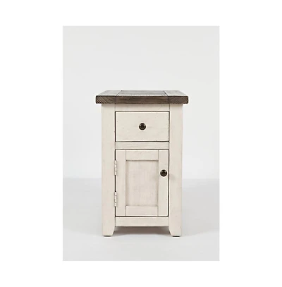 Jofran Madison County Rustic Pine Farmhouse Chairside Table