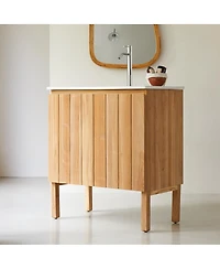 Tikamoon Teak and Ceramic Vanity Cabinet 80 cm Jill