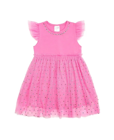 Sweet Wink Baby Girls Raspberry Rhinestone Short Sleeve Tutu Dress