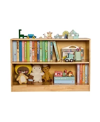 Rainsken Wooden Toy Storage Organizer, 2-Tier Kids Display Storage Bookshelf for Living Room, Entryway, Preschool, Nursery