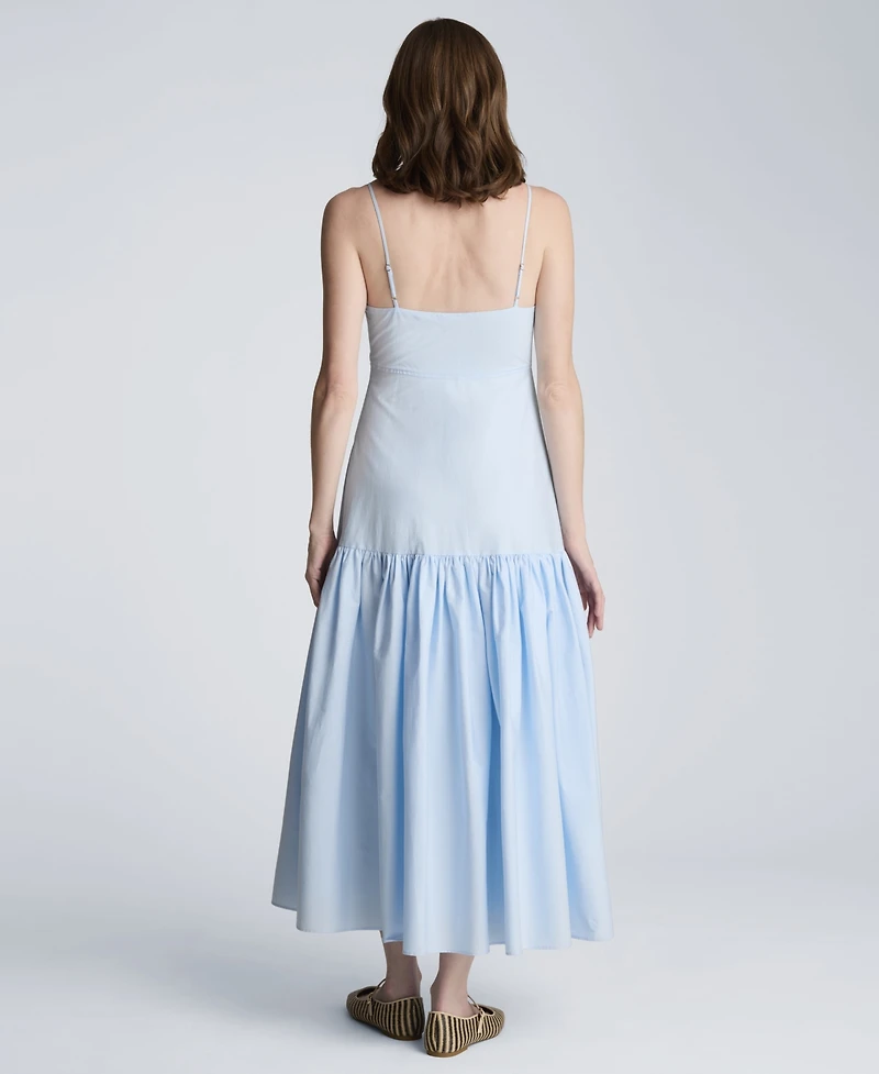 Kenneth Cole Women's Sweetheart Neck Bubble Flounce Midi Dress