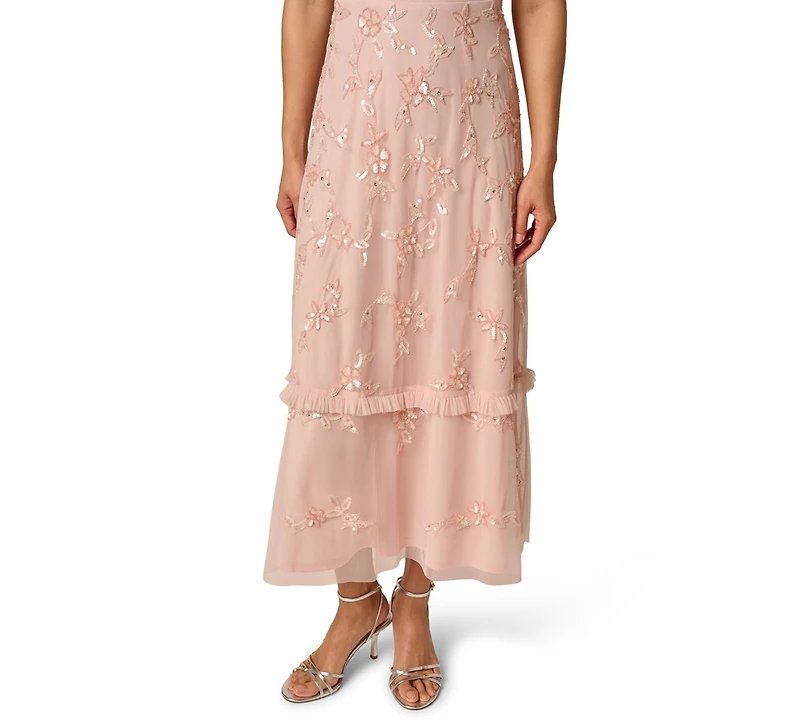 Adrianna Papell Petite Crewneck Midi Dress