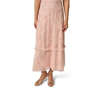 Adrianna Papell Petite Crewneck Midi Dress