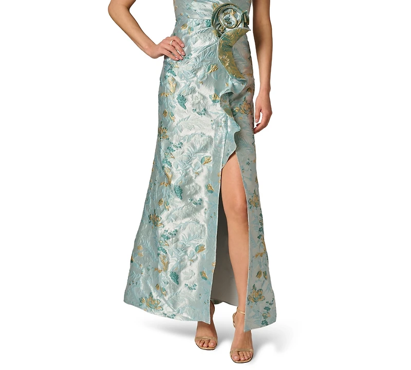 Adrianna Papell Petite One-Shoulder Gown