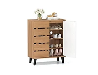 Slickblue 4-Tier Farmhouse Shoe Cabinet with Louvered Doors