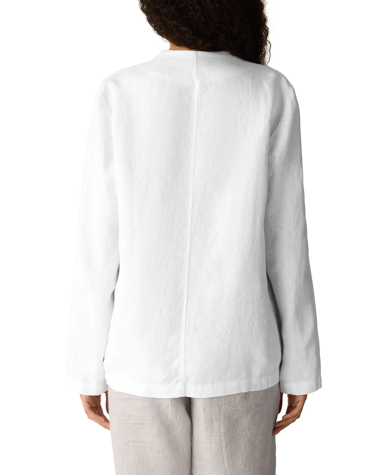Eileen Fisher Women's Asymmetrical High Collar Cut-Away Jacket
