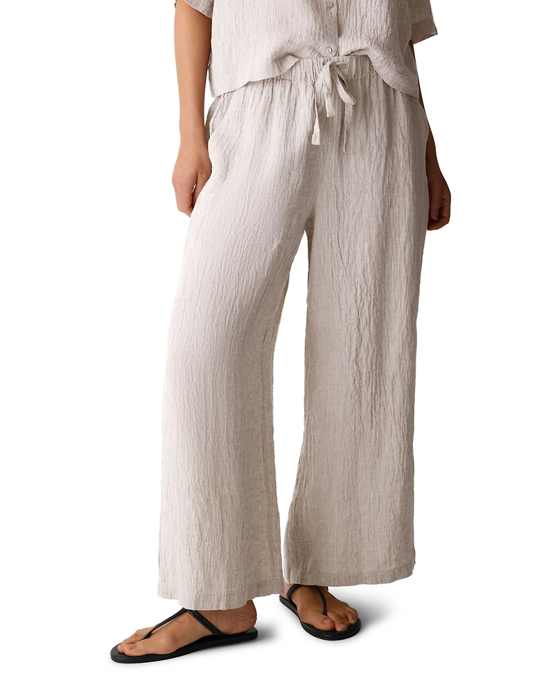 Eileen Fisher Women's Seersucker Stripe Drawstring Pants