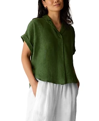 Eileen Fisher Women's Notch Collar Top