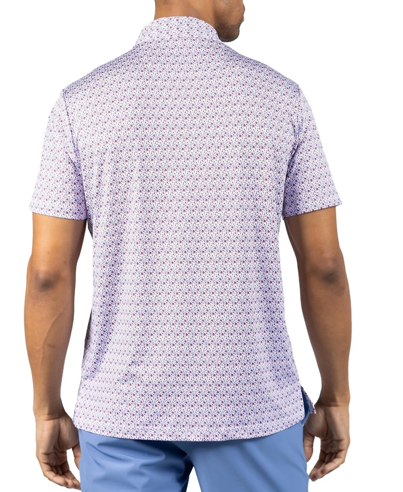 Tailorbyrd Men's Floral Chain Printed Performance Polo