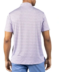 Tailorbyrd Men's Floral Chain Printed Performance Polo