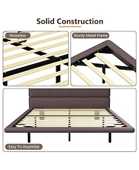 Streamdale Furniture Led Floating Bed Frame Full