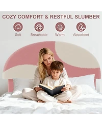 gaomon Full Bed Frame with Boucle Arch Headboard Modern Upholstered Platform Wooden Slats No Box Spring Kids Guest