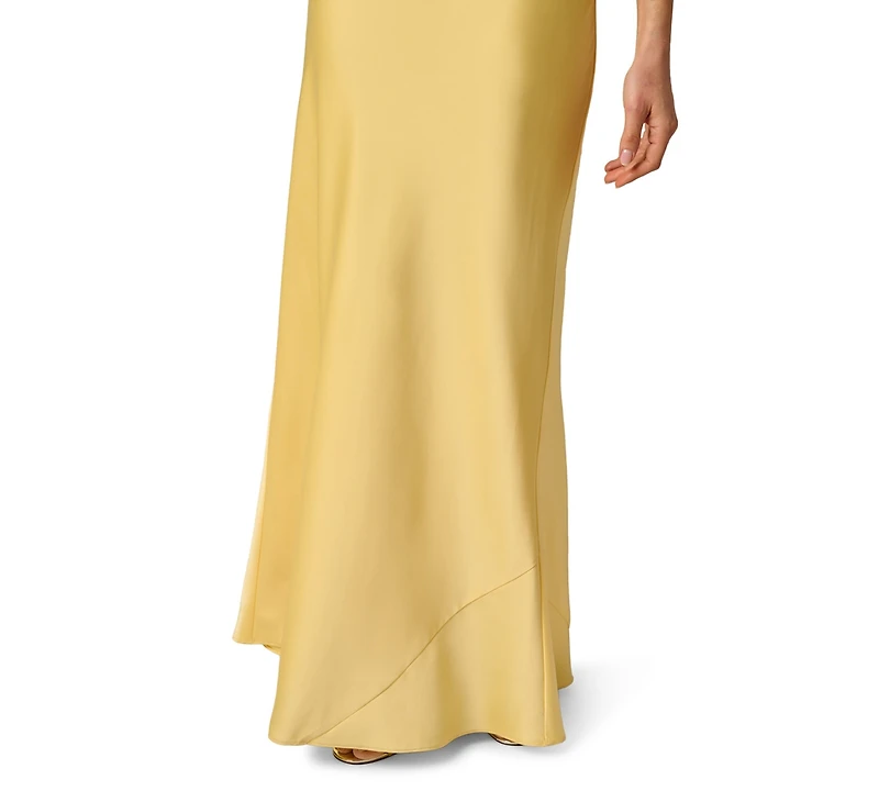 Stretch Satin Long Dress