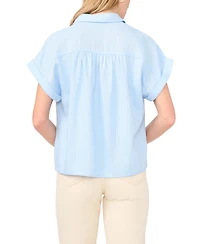 1.state Women's Collared Neck Short-Sleeve Blouse