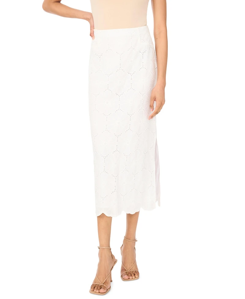 Vince Camuto Women's Scalloped Hem Midi Skirt