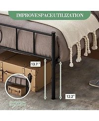 gaomon King Metal Platform Bed Frame With Headboard and Footboard Storage No Box Spring Mattress Support Simple Assembly