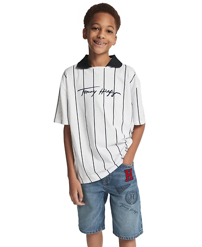Tommy Hilfiger Boys' 2T-7 Stadium Ribbed Johnny Collar Shirt
