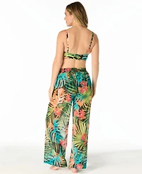 Coco Reef Women's High-Waist Wide-Leg Mesh Cover-Up Pants