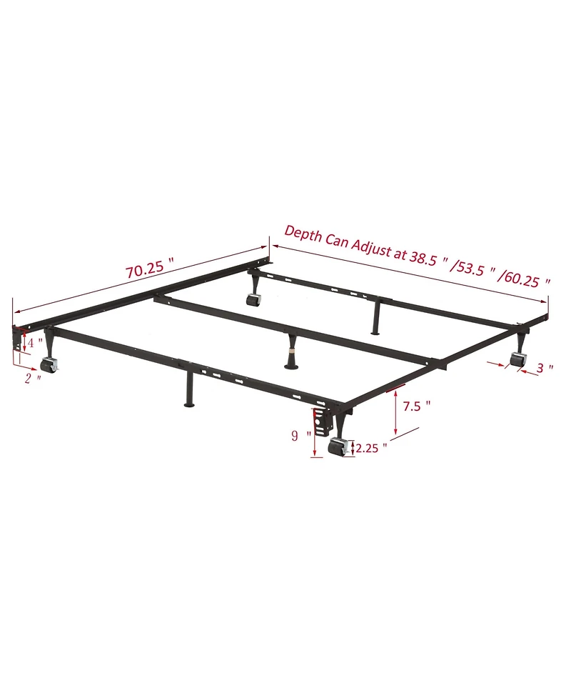 Kings Brand Furniture Twin Metal Bed Frame Center Support