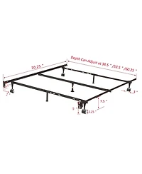 Kings Brand Furniture Twin Metal Bed Frame Center Support