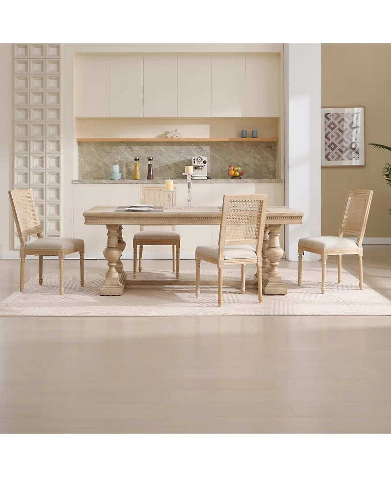 Streamdale Furniture French Country Dining Chairs, Rattan Back