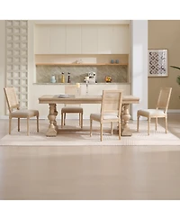 Streamdale Furniture French Country Dining Chairs, Rattan Back