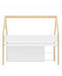 Streamdale Furniture Low loft bed with stairs, shelves, cabinets & Led lights