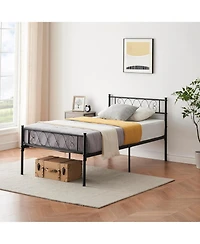 gaomon Metal Bed Frame With Headboard and Footboard Heart Design Platform For Kids No Box Spring
